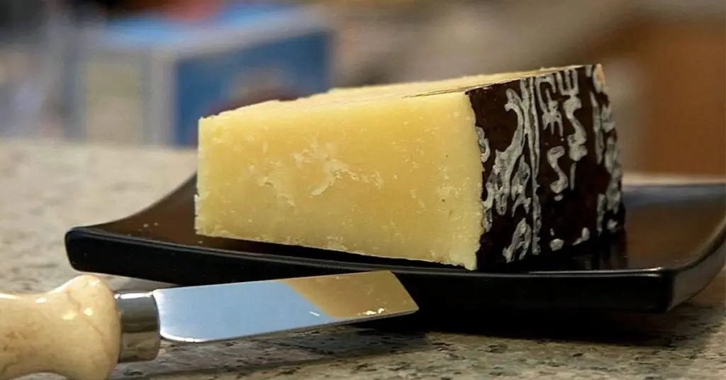 A piece of Pecorino Romano Cheese.