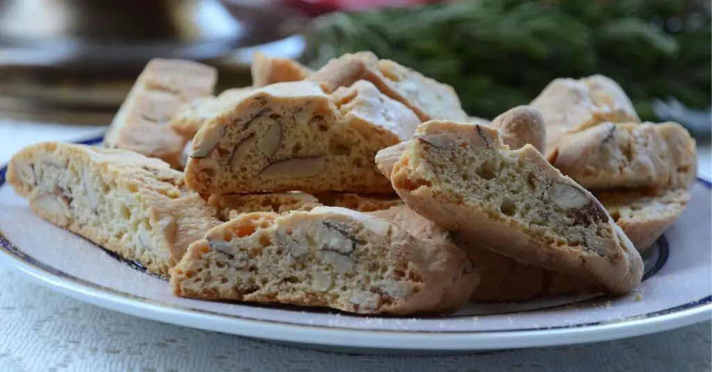 Cantucci cookies on a plate-