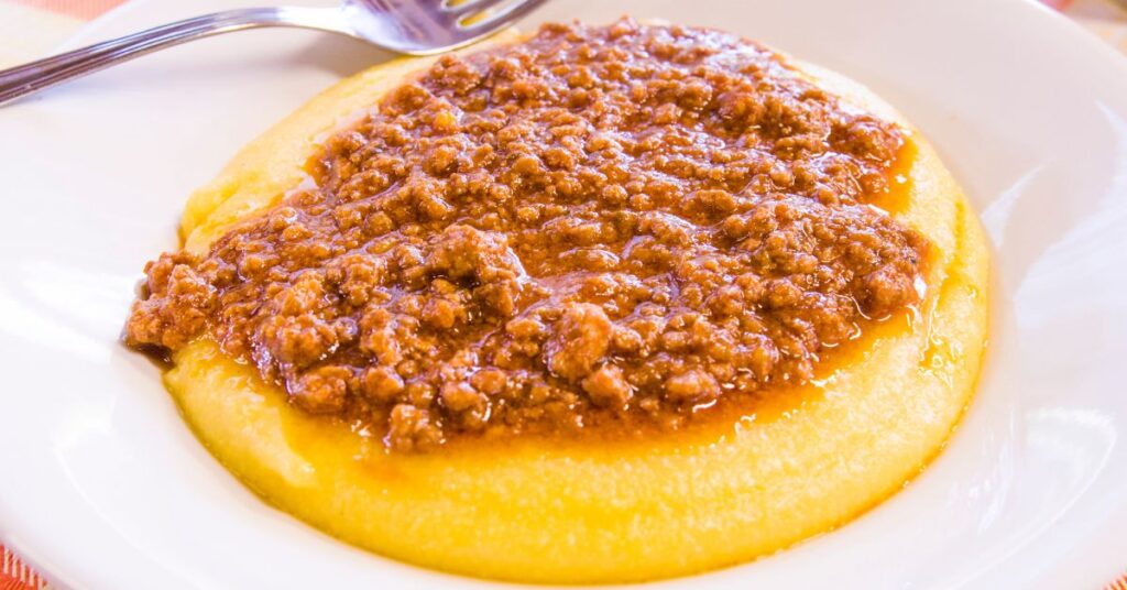 Matuffi or polenta made from boiled cornmeal.