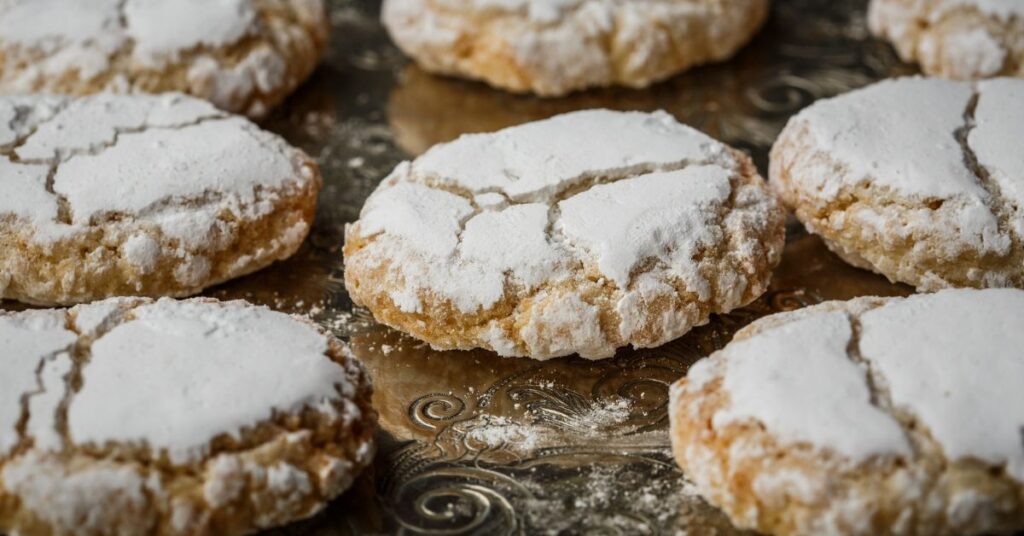 Some Ricciarelli cookies, Siena pastry specialty.