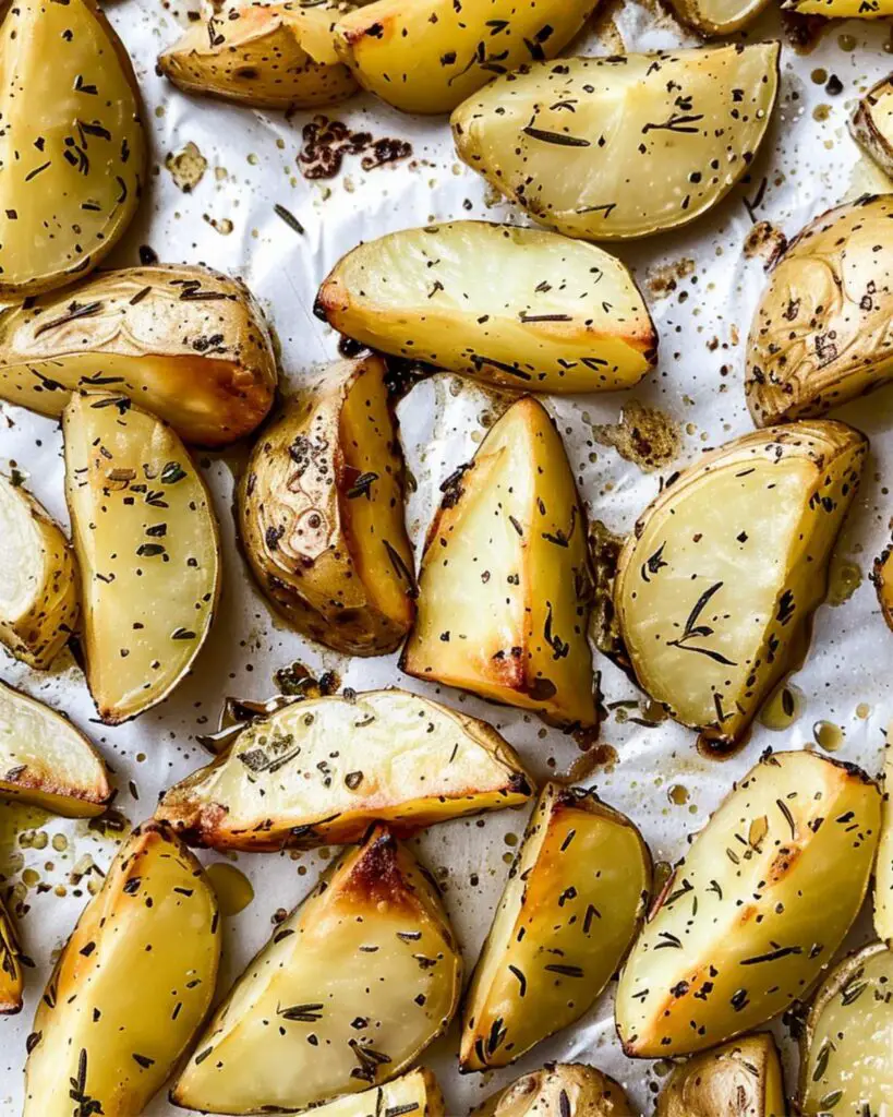 Golden gluten free Italian roasted potatoes, perfectly crispy on the outside and soft on the inside, seasoned with Italian herbs.