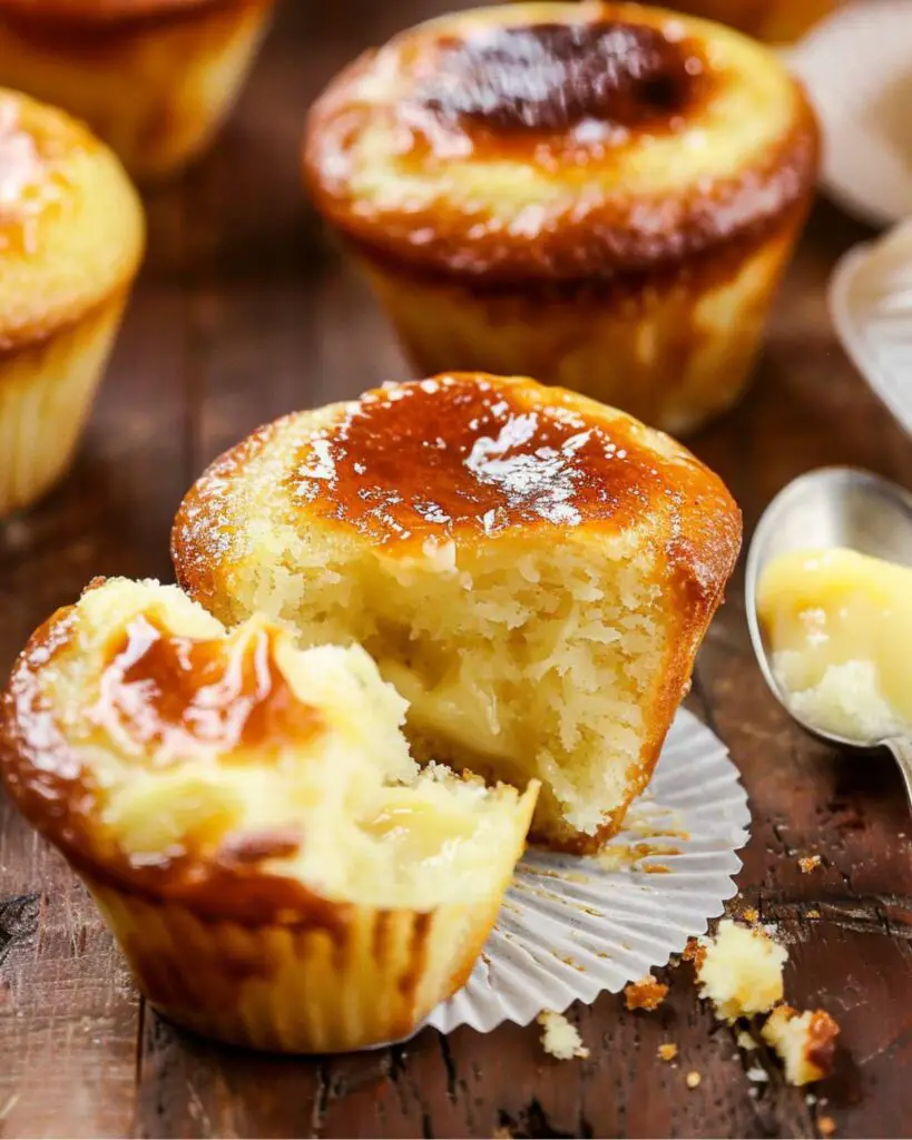 Crème brûlée cupcakes with a rich custard filling and caramelized sugar topping, showcasing Italian flavored cupcakes and easy desserts cupcakes.