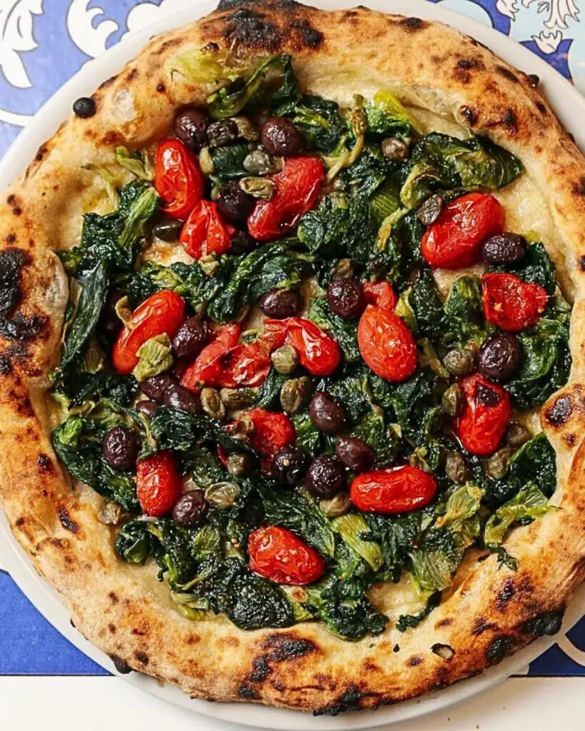 A vibrant Neapolitan pizza adorned with capers and fresh tomatoes at Sofia Pizza Napoletana in Rome, reflecting a true Neapolitan Pizza in Rome experience.