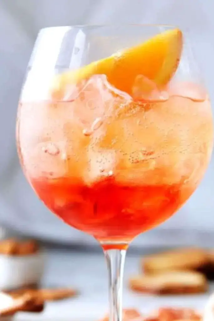 A refreshing Classic Aperol Spritz with ice and an orange slice, perfect for an Italian Christmas cocktail.