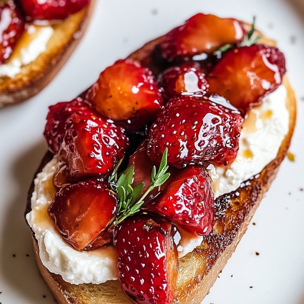 Homemade Roasted Strawberry Whipped Ricotta Bruschetta Recipe – The ...