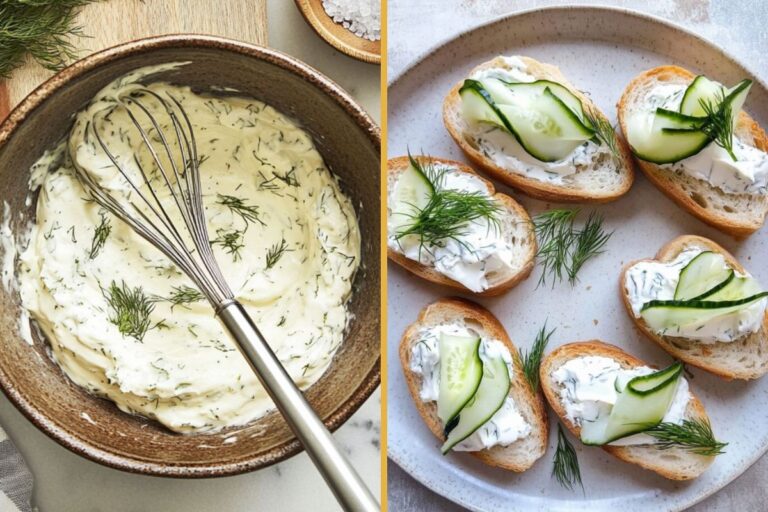 Easy Cucumber Bruschetta Bites with Cream Cheese Dill Spread – Ready in 10 Minutes