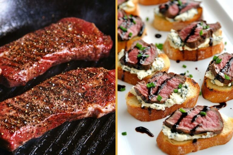 Steak Bruschetta with Blue Cheese – A Must-Try for Your Bruschetta Platter or Italian Appetizers Party!