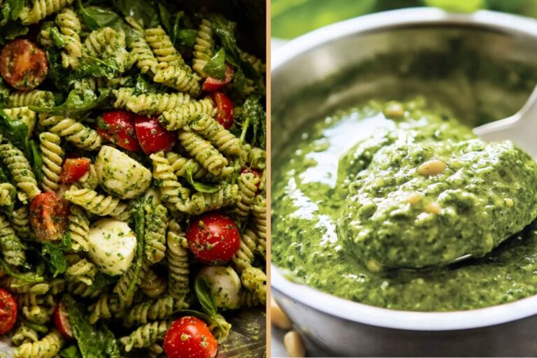 Easy Creamy Pesto Pasta Salad with Mozzarella, Tomatoes & Arugula – The Best Cold Summer Side