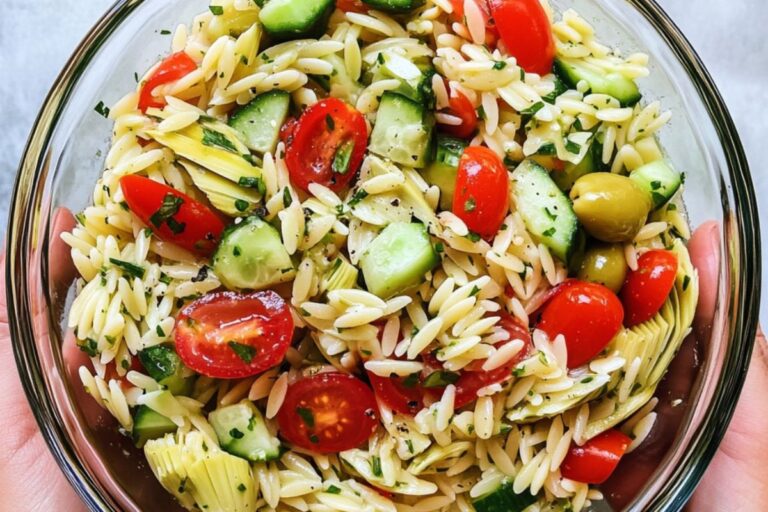 Mediterranean Orzo Pasta Salad with Cucumber, Tomato & Lemon – A Perfect Summer Orzo Salad Recipe