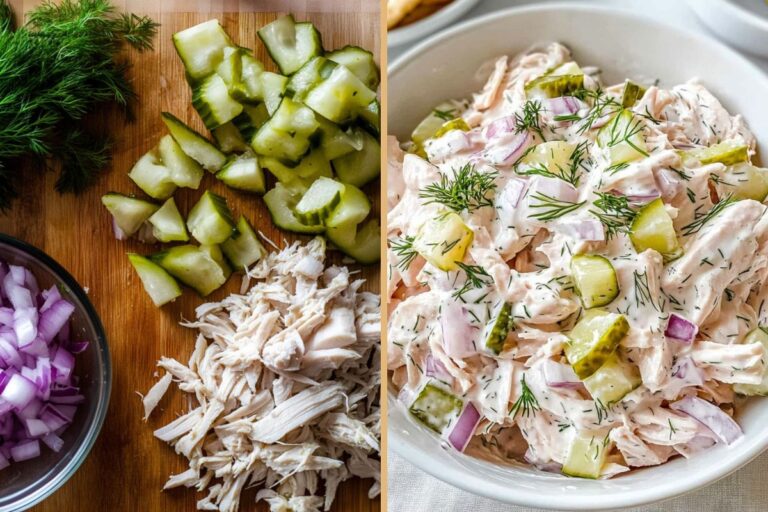 Zesty Chicken Salad with Dill Pickle – A Light, Creamy, High-Protein Twist on the Classic