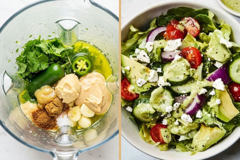 Mexican Green Salad with a Bold Cilantro-Lime Kick and Creamy Jalapeño Dressing – Perfect for Taco Nights and Summer Feasts