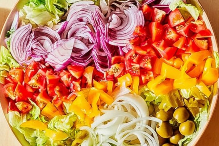 Arranged Vegetable Salad – Colorful, Crunchy, Loaded Veggie Dream