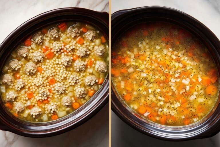 Cozy & Easy Italian Wedding Soup Crock Pot Recipe with Tender Meatballs and Tiny Pasta Magic