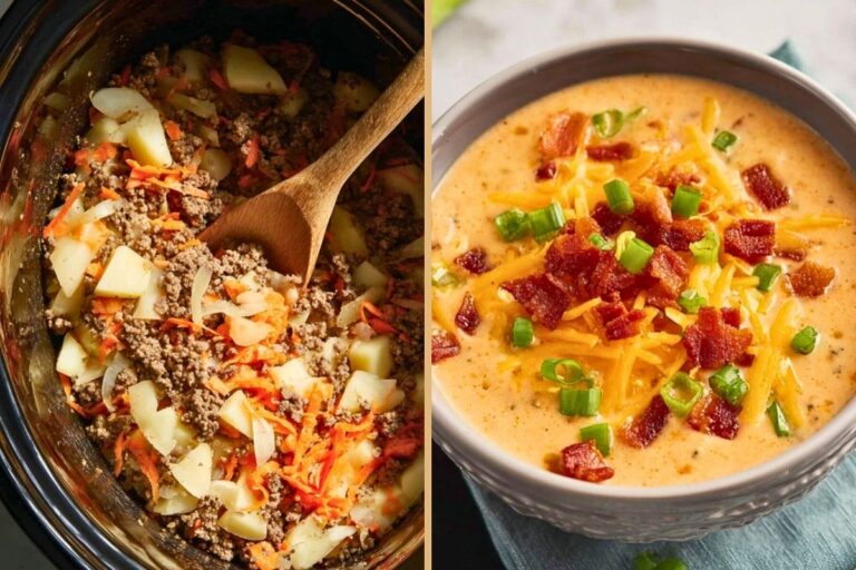 Cheeseburger Potato Soup Crockpot: An Easy Crockpot Soups Packed with Hamburger Flavor