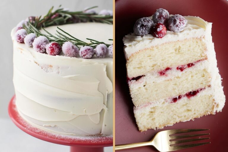 Minimalist Christmas Cake: A Frosted White Cranberry Dream for Your Winter Table