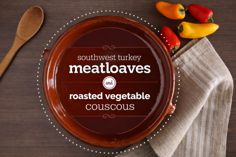 Flavor-Packed Southwest Turkey Meatloaves and Roasted Vegetable Couscous