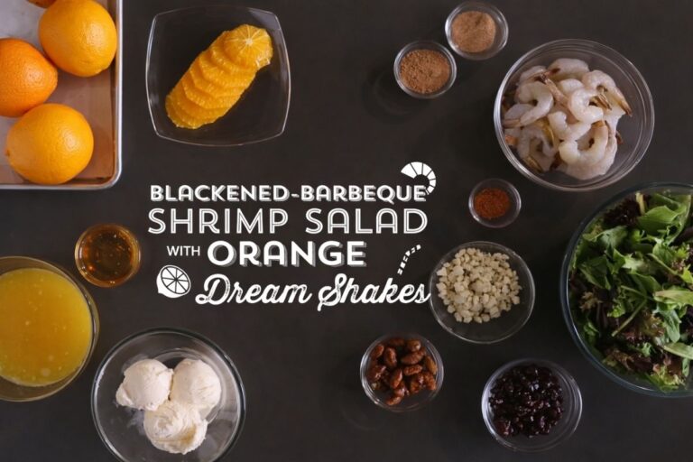 Sweet-Smoky, Next-Level Blackened-Barbecue Shrimp Salad With Orange Dream Shakes