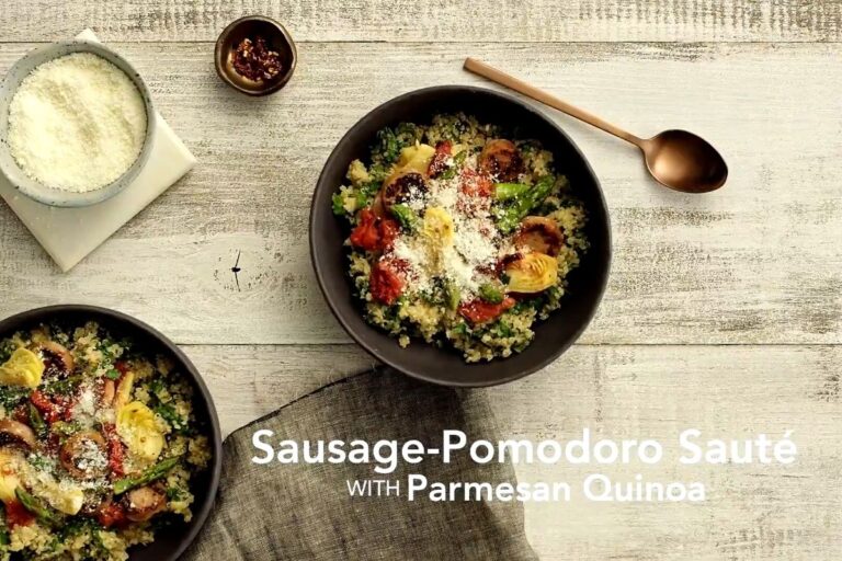 Irresistible Sausage-Pomodoro Sauté with Parmesan Quinoa