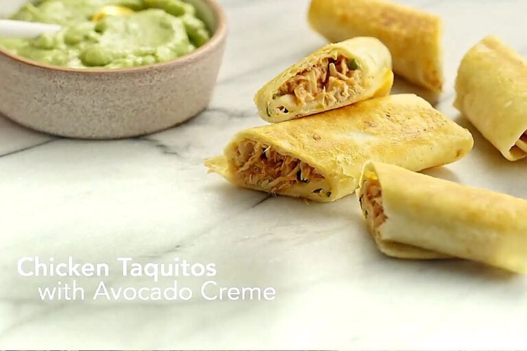 Crispy, Crave-Worthy Chicken Taquitos with Avocado Creme