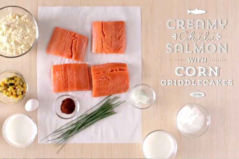 Irresistible Creamy Chili Salmon With Corn Griddlecakes You’ll Want On Repeat