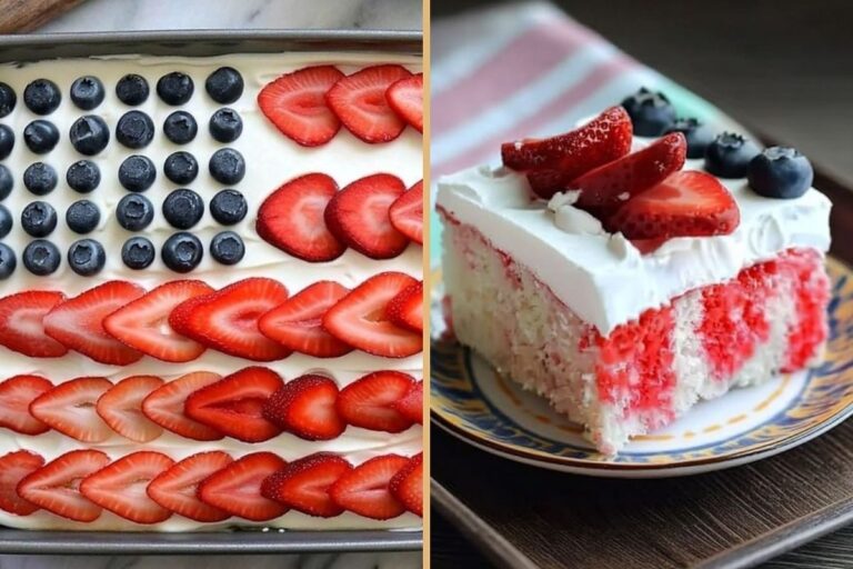 Stunning 4th of July Flag Cake with Cool Whip for an Easy American Flag Sheet Cake