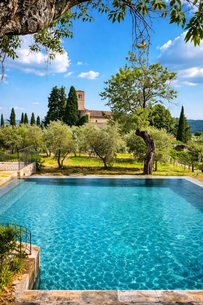Casa all'Erta Villas in Tuscany with Private Pool with an infinity pool, olive trees, and Chianti views