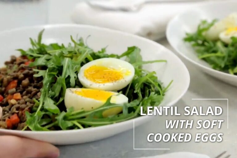 Fresh & Flavor-Packed Lentil Salad with Soft Cooked Eggs You’ll Actually Crave