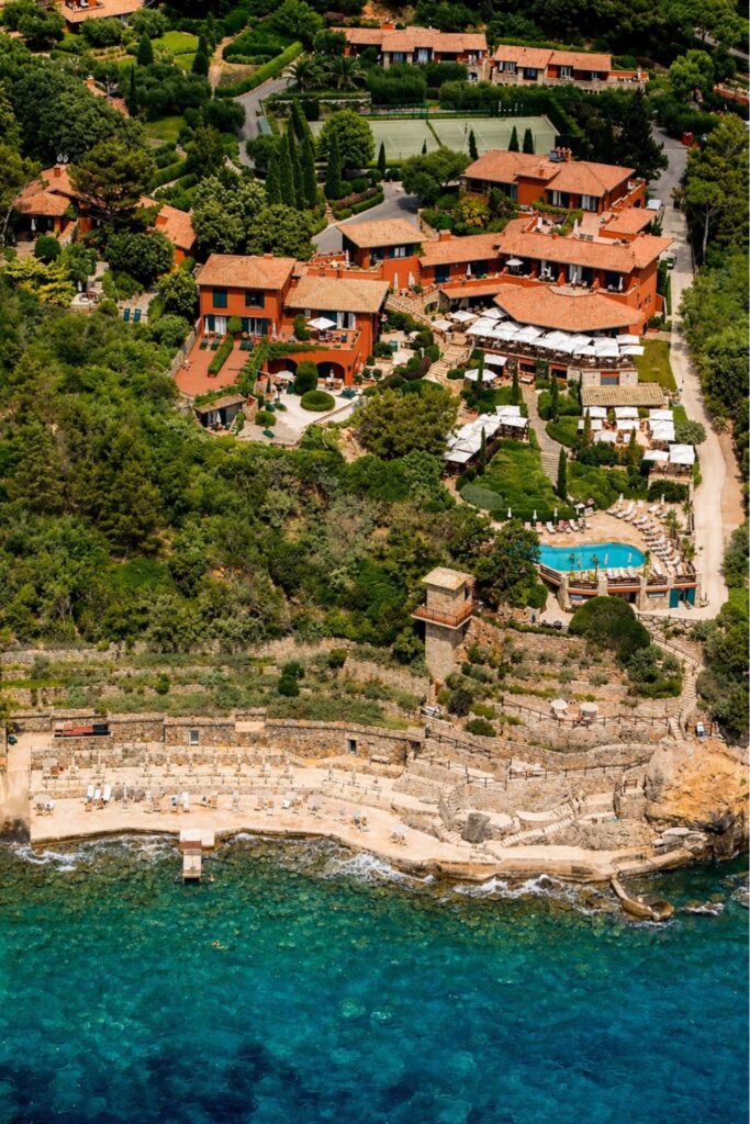 Hotel Il Pellicano above the sea, a standout for Beach Hotels in Tuscany on Monte Argentario