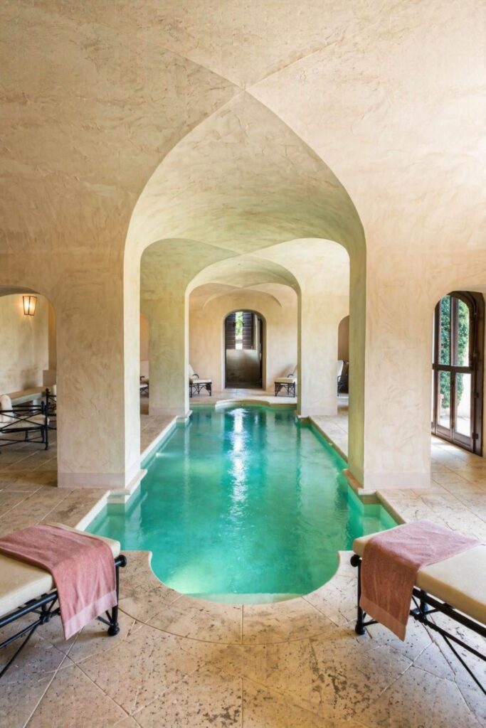 Indoor spa pool at Il Borro private villas, one of the Villas in Tuscany with Private Pool