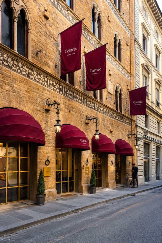 Historic stone facade at Hotel Calimala for Florence Hotels for First-Timers near duomo florence