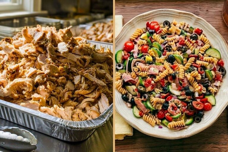 Italian Chicken Pasta Salad with Salami, Mozzarella, and Pepperoncini for 50 People: The Ultimate Party Pasta Salad
