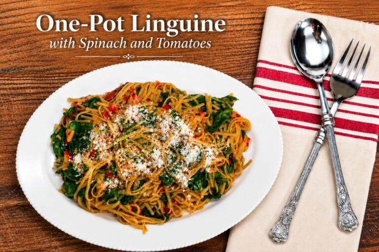Irresistibly Easy One-Pot Linguine with Spinach and Tomatoes