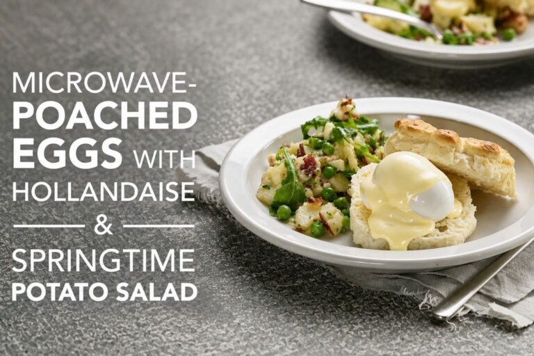 Dreamy Microwave-Poached Eggs with Hollandaise & Springtime Potato Salad that Feels Fancy Fast