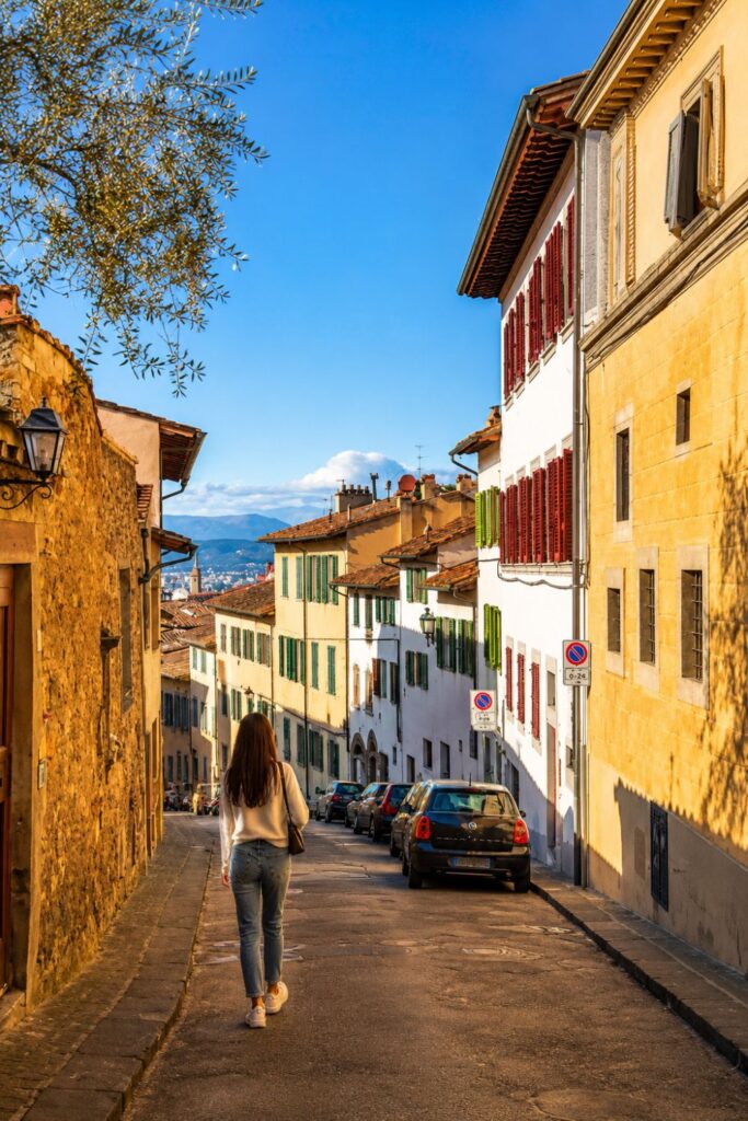 Historic hillside street in Fiesole overlooking Florence, a highlight of a 5-Day Tuscany Itinerary