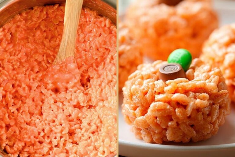 Halloween Rice Krispie Treats Pumpkins for School Parties, No-Bake and Ridiculously Cute