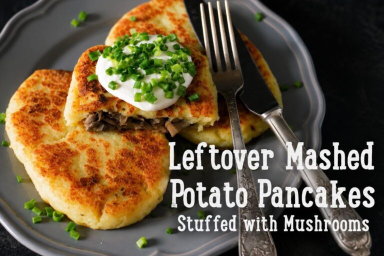 Irresistibly Crispy Leftover Mashed Potato Pancakes Stuffed with Mushrooms