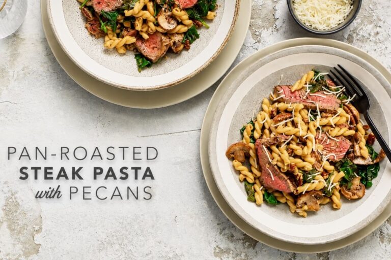 Sizzling, Flavor-Packed Pan-Roasted Steak Pasta with Pecans