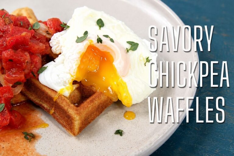 Ultimate Savory Chickpea Waffles with Tomato and Poached Eggs