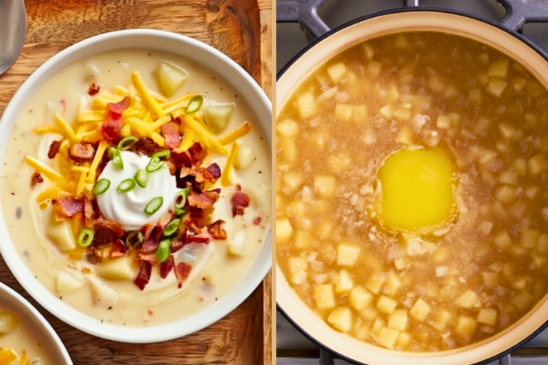 Loaded Baked Potato Soup with Frozen Hashbrowns – Creamy One-Pot Soup with No Peeling